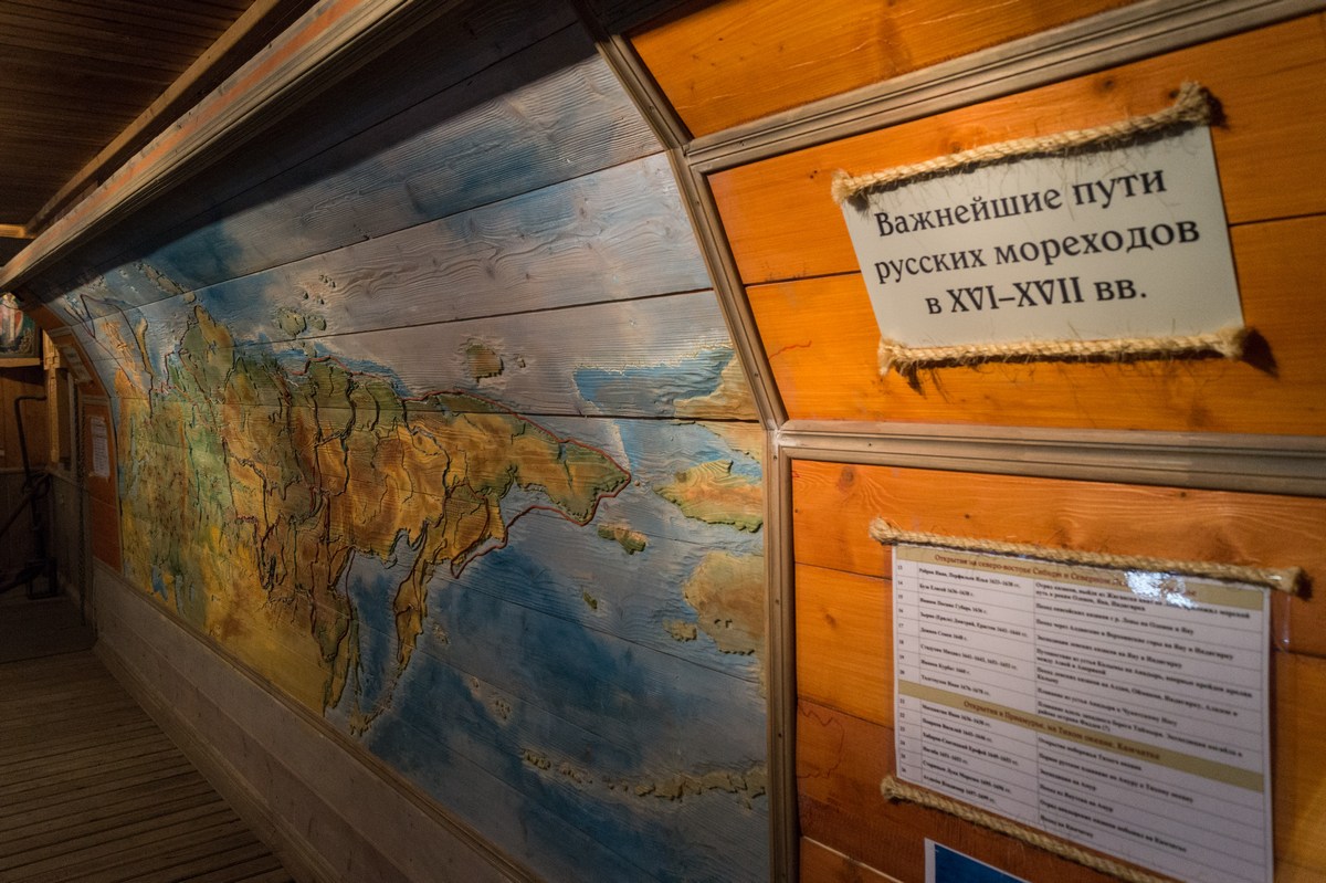 Морской музей на Соловках. Примечательная карта об освоении Севера в 16-17 веках.