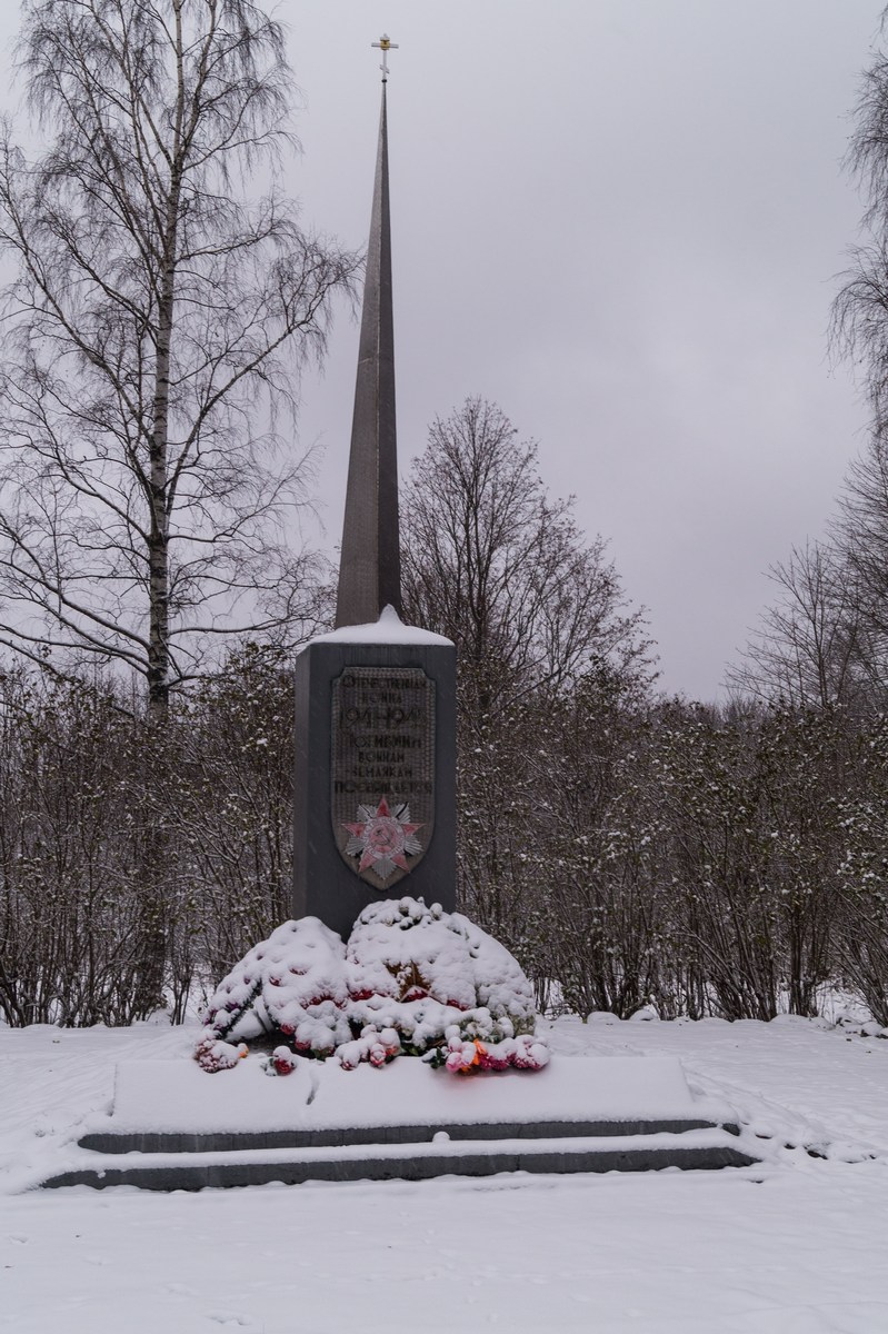 Коростынь. У обелиска погибшим землякам (1941-1945).
