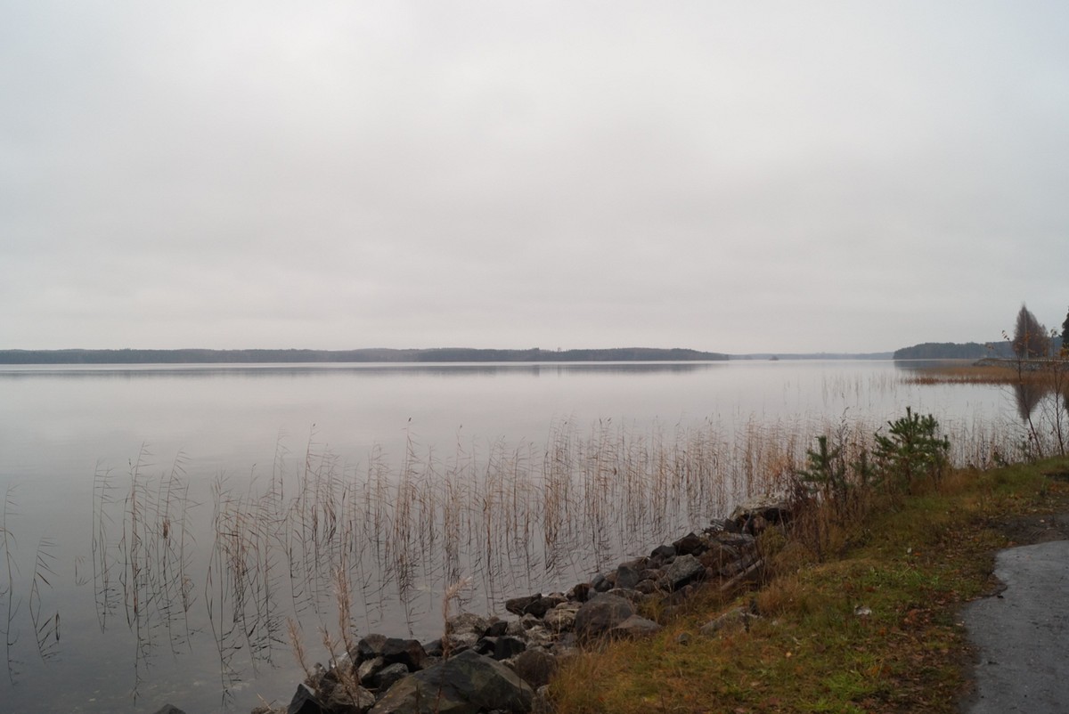 Финляндия. По дороге в Савонлинну. Тихое озеро.