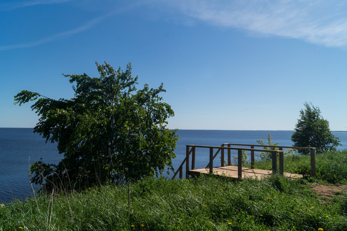 Новгородская область. Озеро Ильмень. Лестница для удобства туристов.